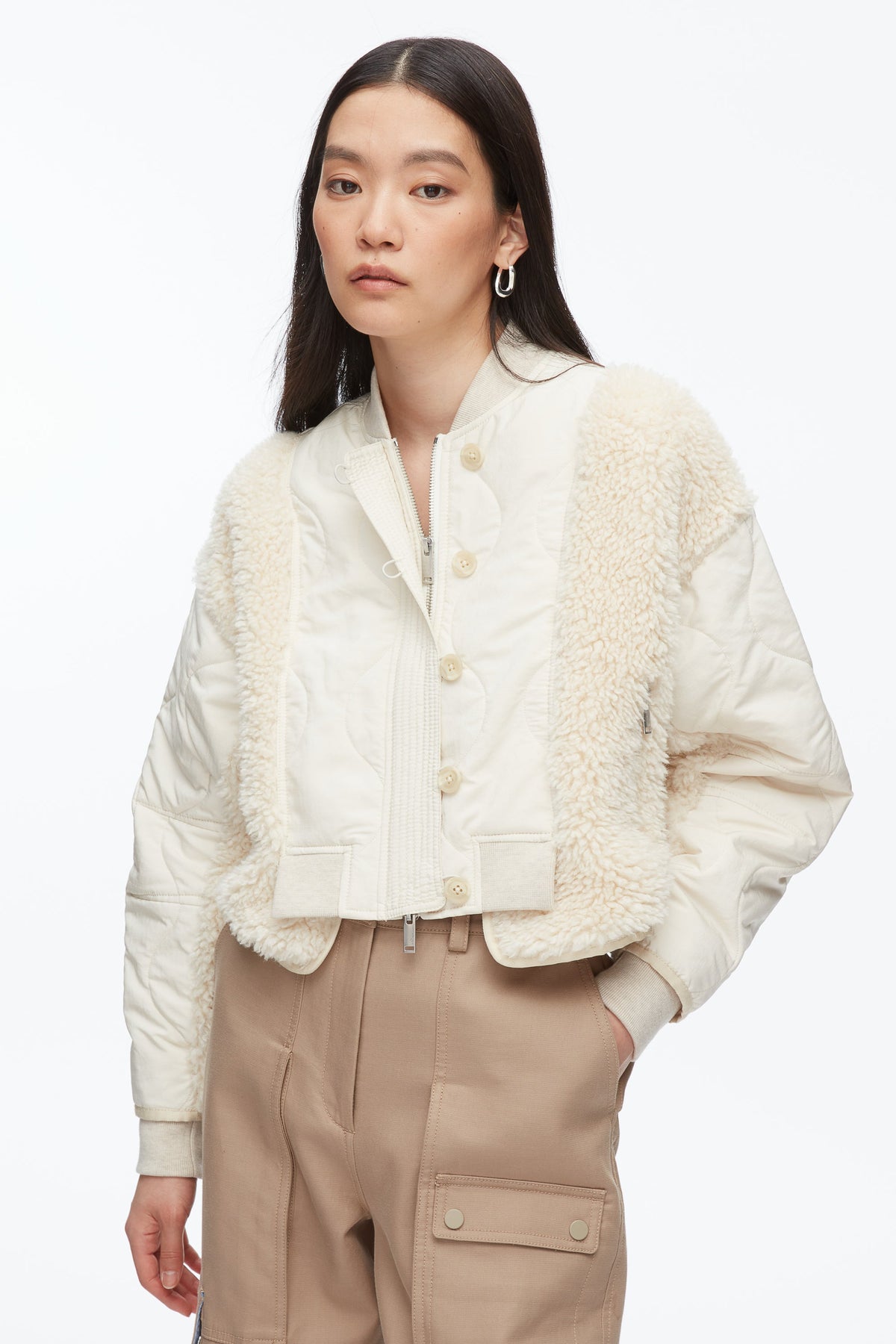 Cropped Sherpa Combo Bomber - 3.1 Phillip Lim Great Value