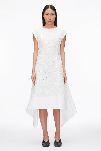 Embroidered Belted Midi Dress with Handkerchief Hem - 3.1 Phillip Lim Quality