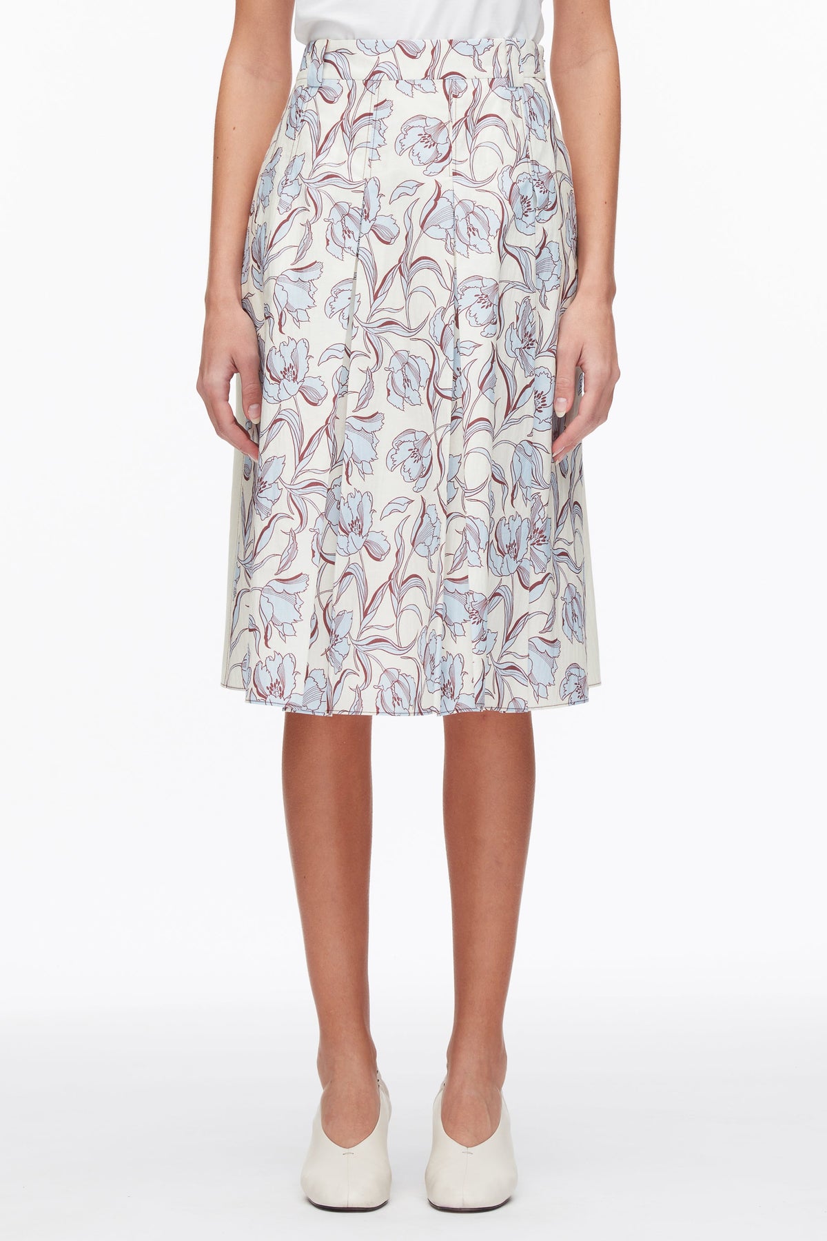 Two-Toned Pleated Knee-Length Skirt - 3.1 Phillip Lim Signature