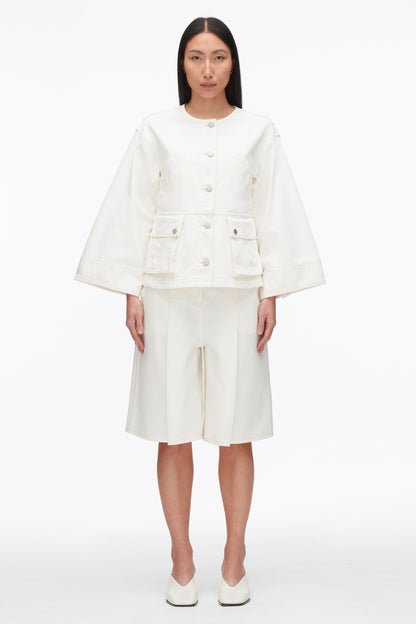 Collarless Trapeze Denim Jacket - 3.1 Phillip Lim Trusted