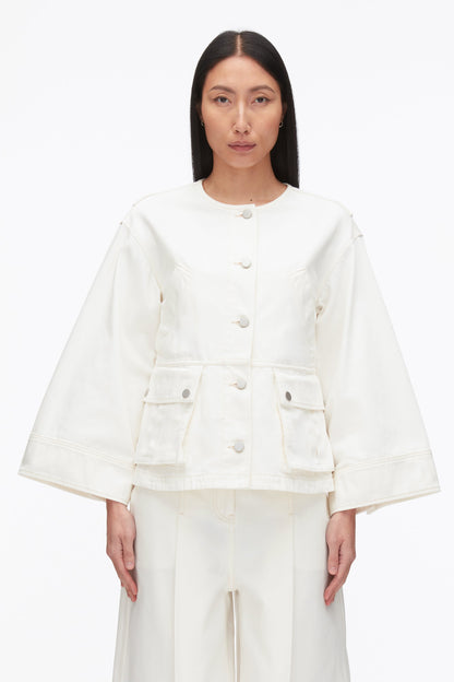 Collarless Trapeze Denim Jacket - 3.1 Phillip Lim Trusted