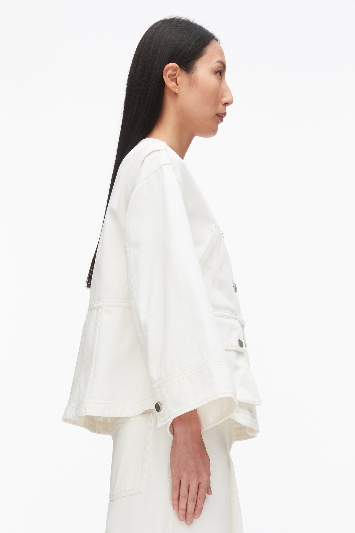 Collarless Trapeze Denim Jacket - 3.1 Phillip Lim Trusted