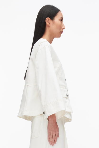 Collarless Trapeze Denim Jacket - 3.1 Phillip Lim Trusted