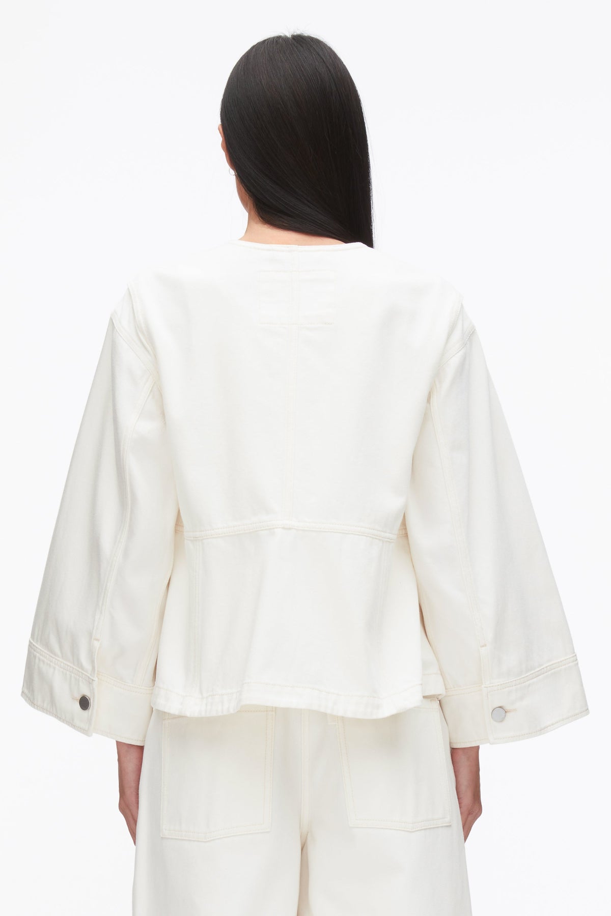 Collarless Trapeze Denim Jacket - 3.1 Phillip Lim Trusted