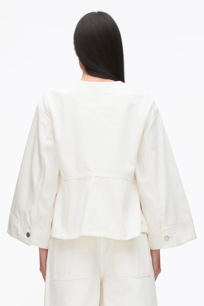 Collarless Trapeze Denim Jacket - 3.1 Phillip Lim Trusted