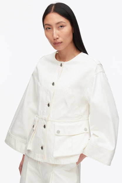 Collarless Trapeze Denim Jacket - 3.1 Phillip Lim Trusted