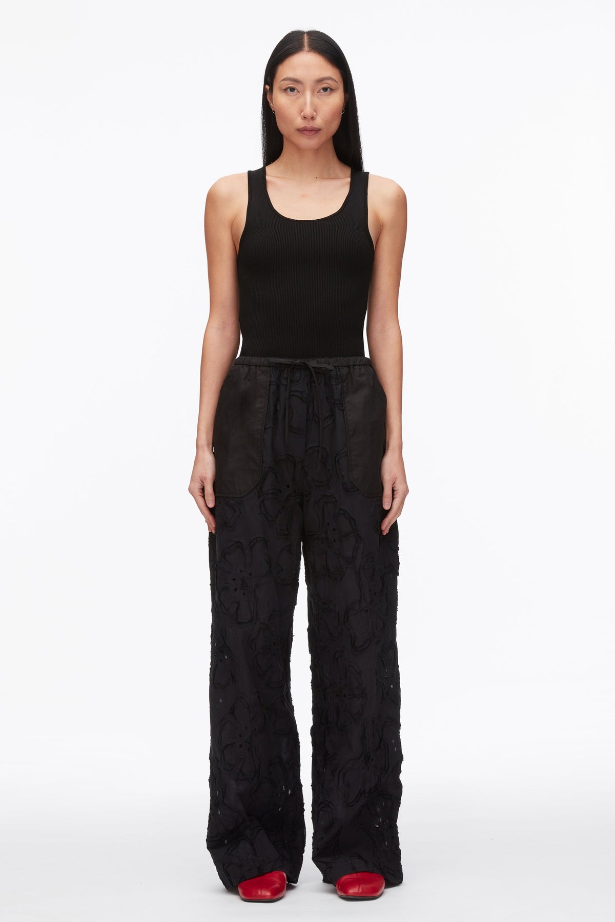 Embroidered Straight Leg Pull On Pants - 3.1 Phillip Lim Quality
