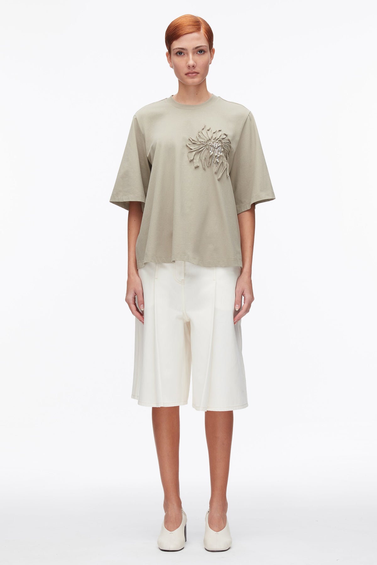 Trapeze T-Shirt with Floral Appliqué - 3.1 Phillip Lim Deals