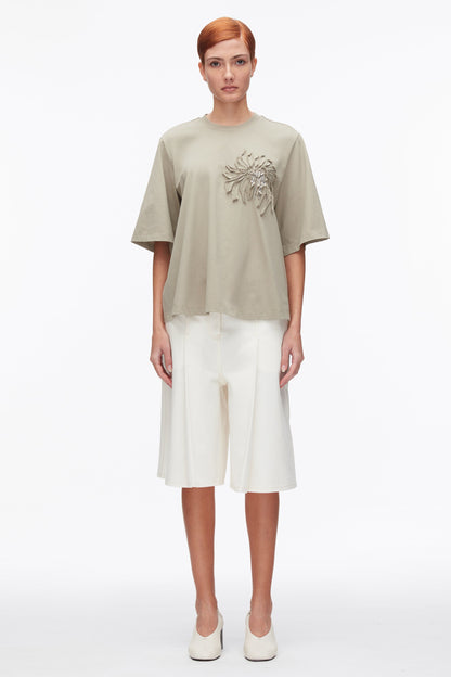 Trapeze T-Shirt with Floral Appliqué - 3.1 Phillip Lim Deals