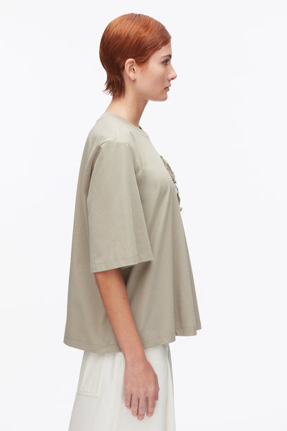 Trapeze T-Shirt with Floral Appliqué - 3.1 Phillip Lim Deals