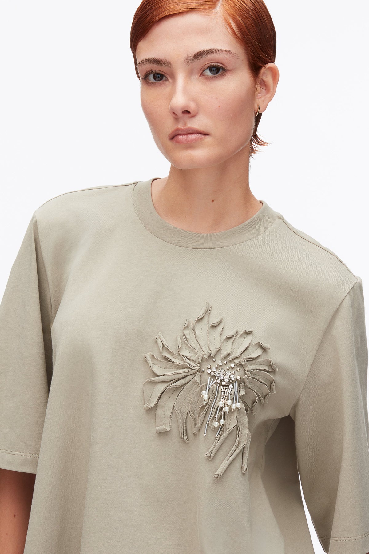 Trapeze T-Shirt with Floral Appliqué - 3.1 Phillip Lim Deals