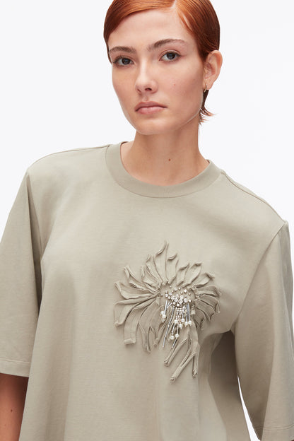 Trapeze T-Shirt with Floral Appliqué - 3.1 Phillip Lim Deals