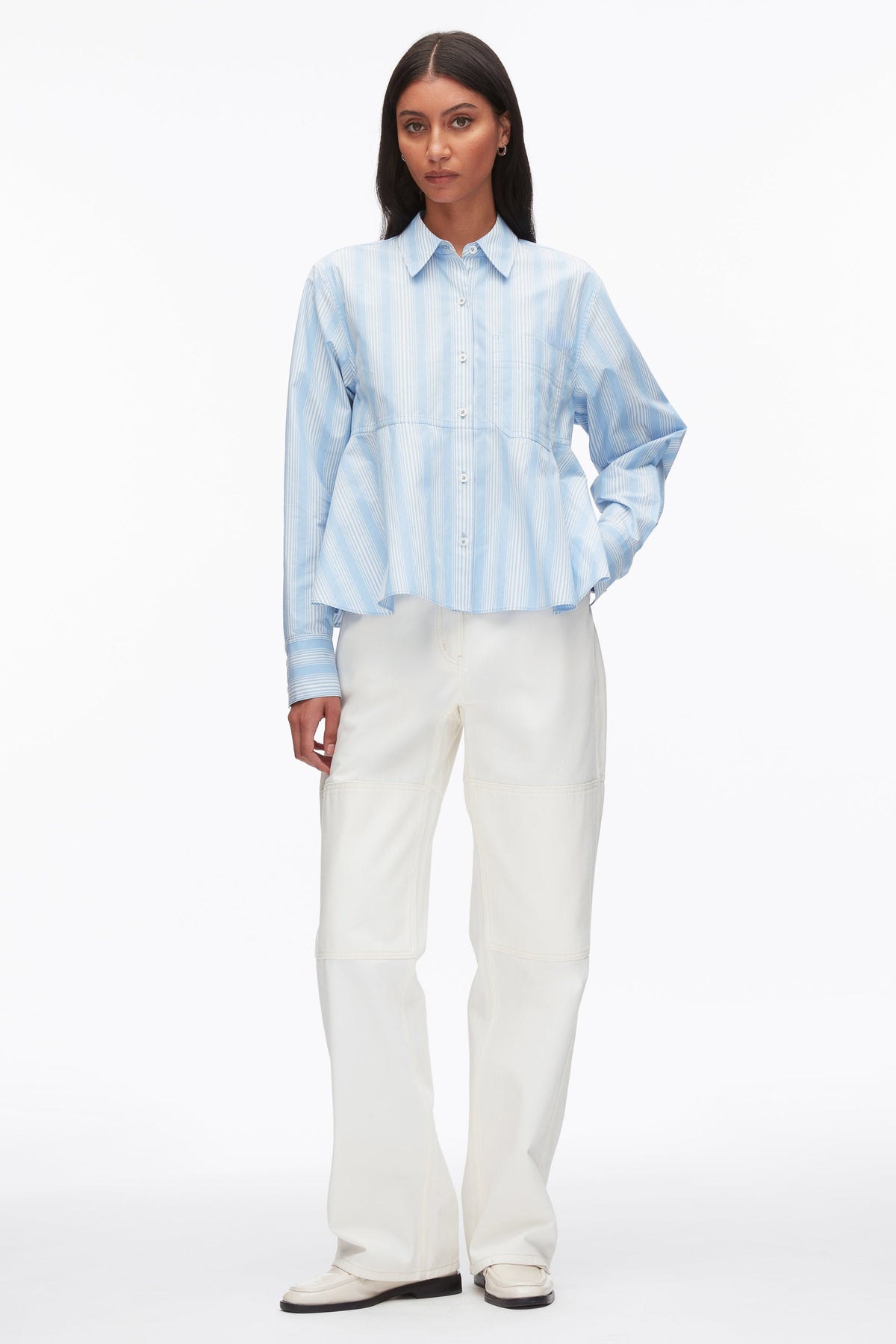 Long Sleeve Striped Flounce Shirt - 3.1 Phillip Lim Everyday