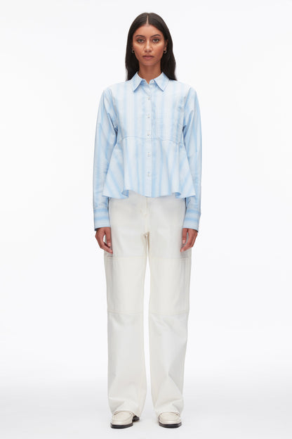 Long Sleeve Striped Flounce Shirt - 3.1 Phillip Lim Everyday