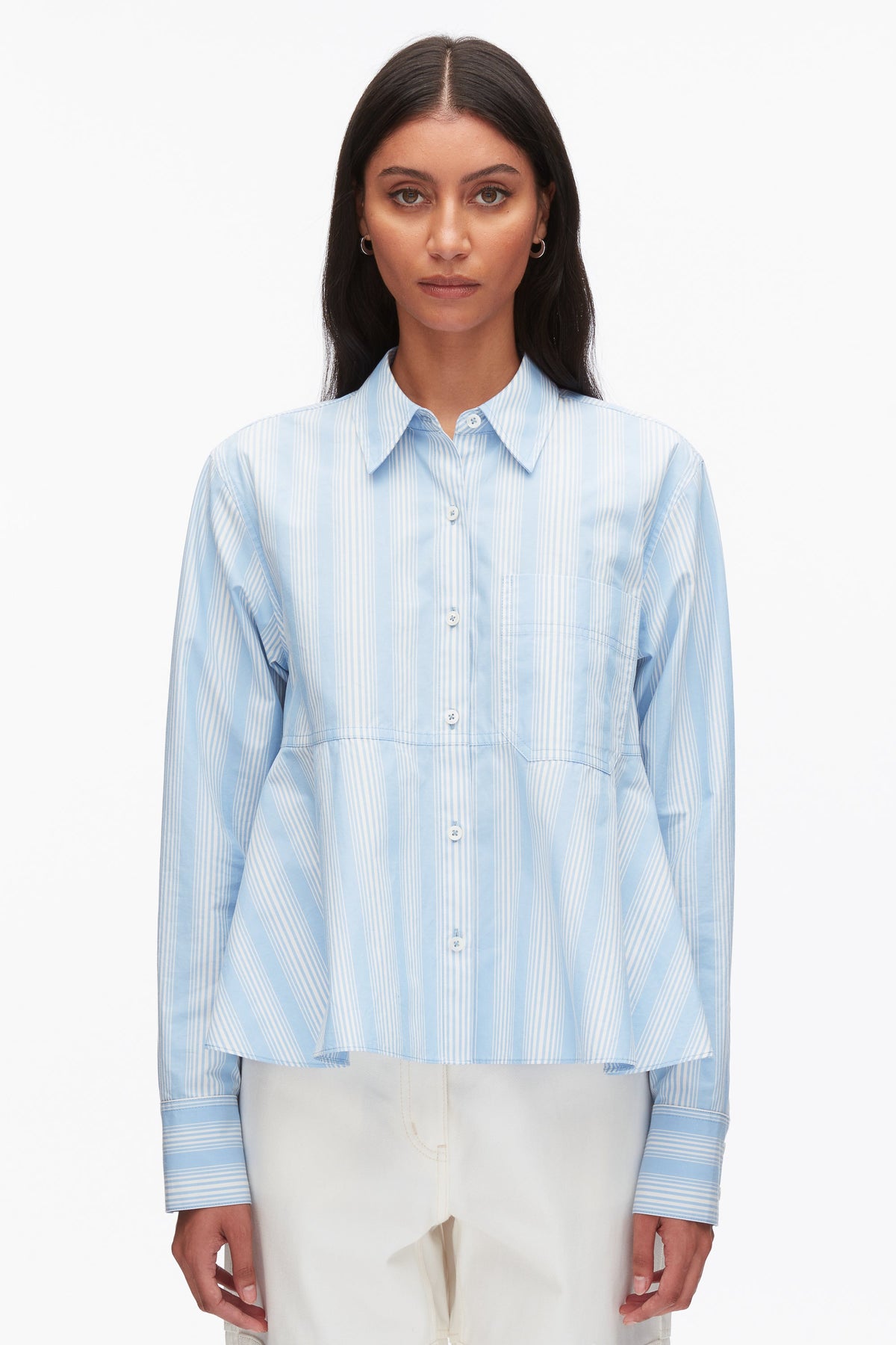 Long Sleeve Striped Flounce Shirt - 3.1 Phillip Lim Everyday