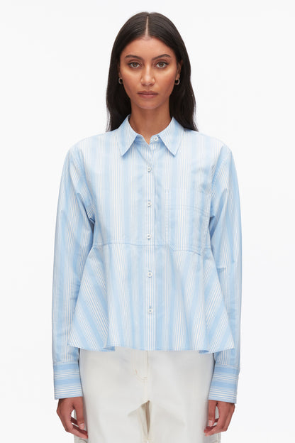 Long Sleeve Striped Flounce Shirt - 3.1 Phillip Lim Everyday