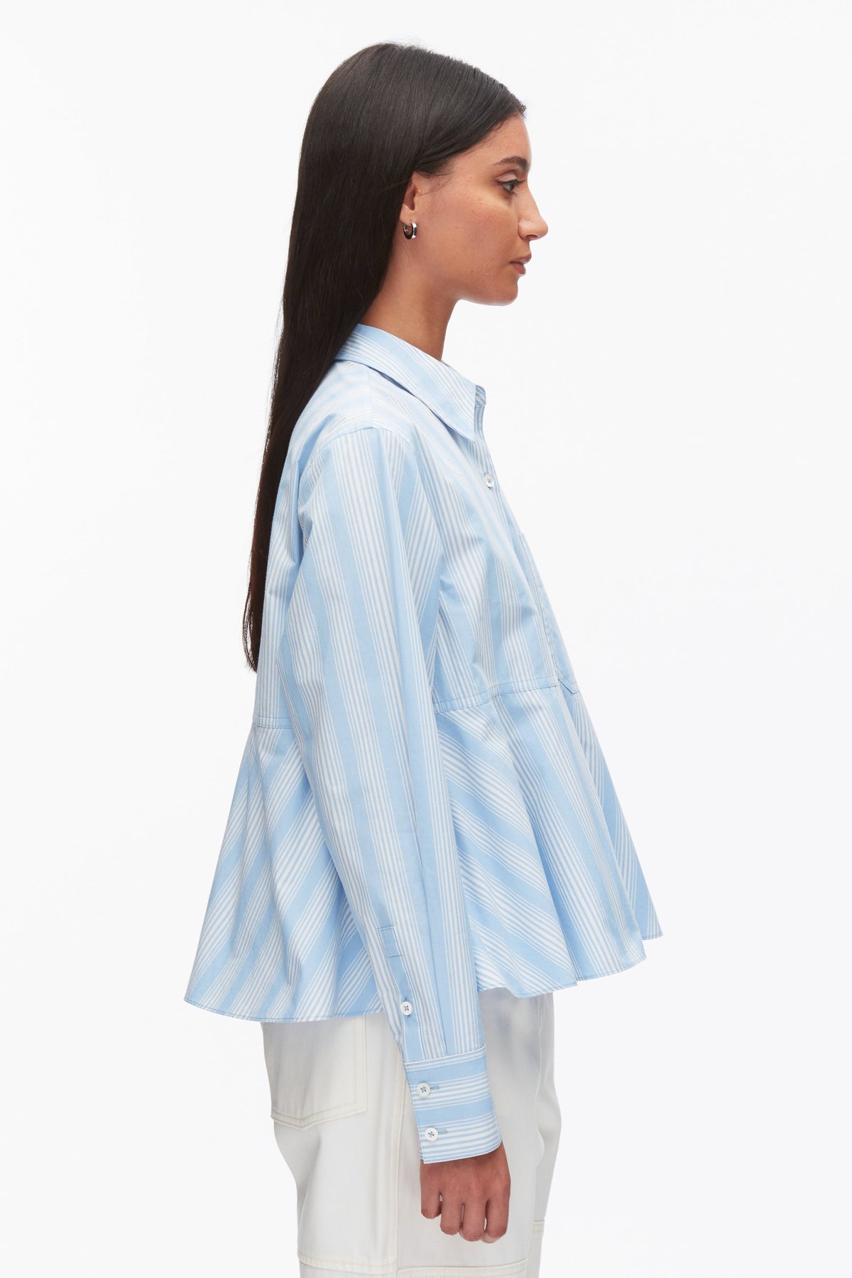 Long Sleeve Striped Flounce Shirt - 3.1 Phillip Lim Everyday