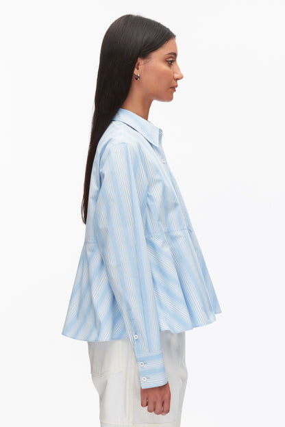 Long Sleeve Striped Flounce Shirt - 3.1 Phillip Lim Everyday