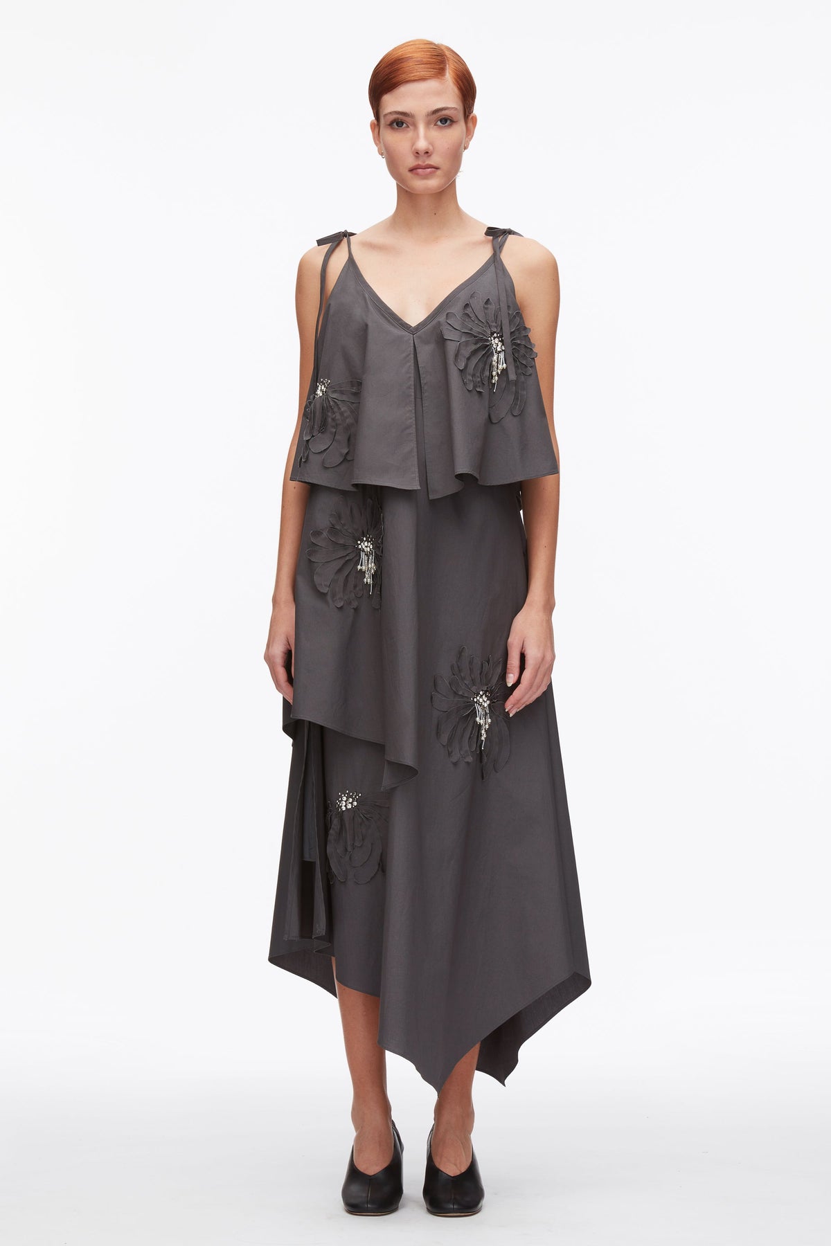 Layered Midi Dress with Floral Appliqué - 3.1 Phillip Lim Exclusive
