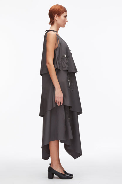 Layered Midi Dress with Floral Appliqué - 3.1 Phillip Lim Exclusive