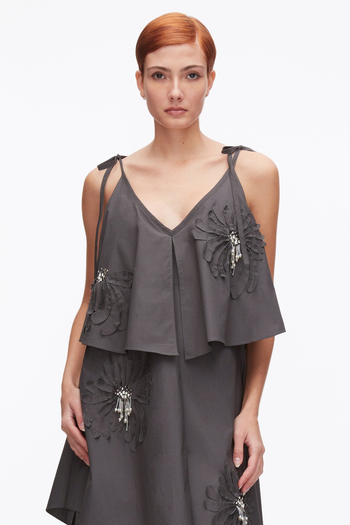 Layered Midi Dress with Floral Appliqué - 3.1 Phillip Lim Exclusive