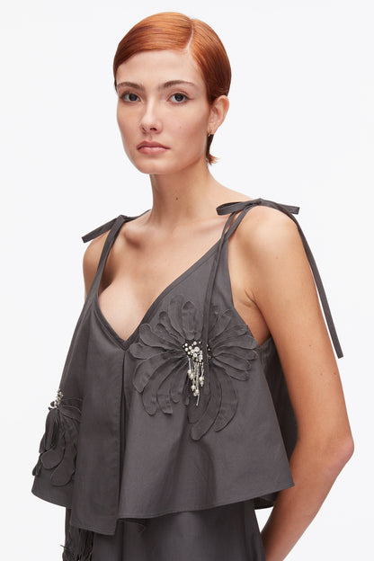 Layered Midi Dress with Floral Appliqué - 3.1 Phillip Lim Exclusive