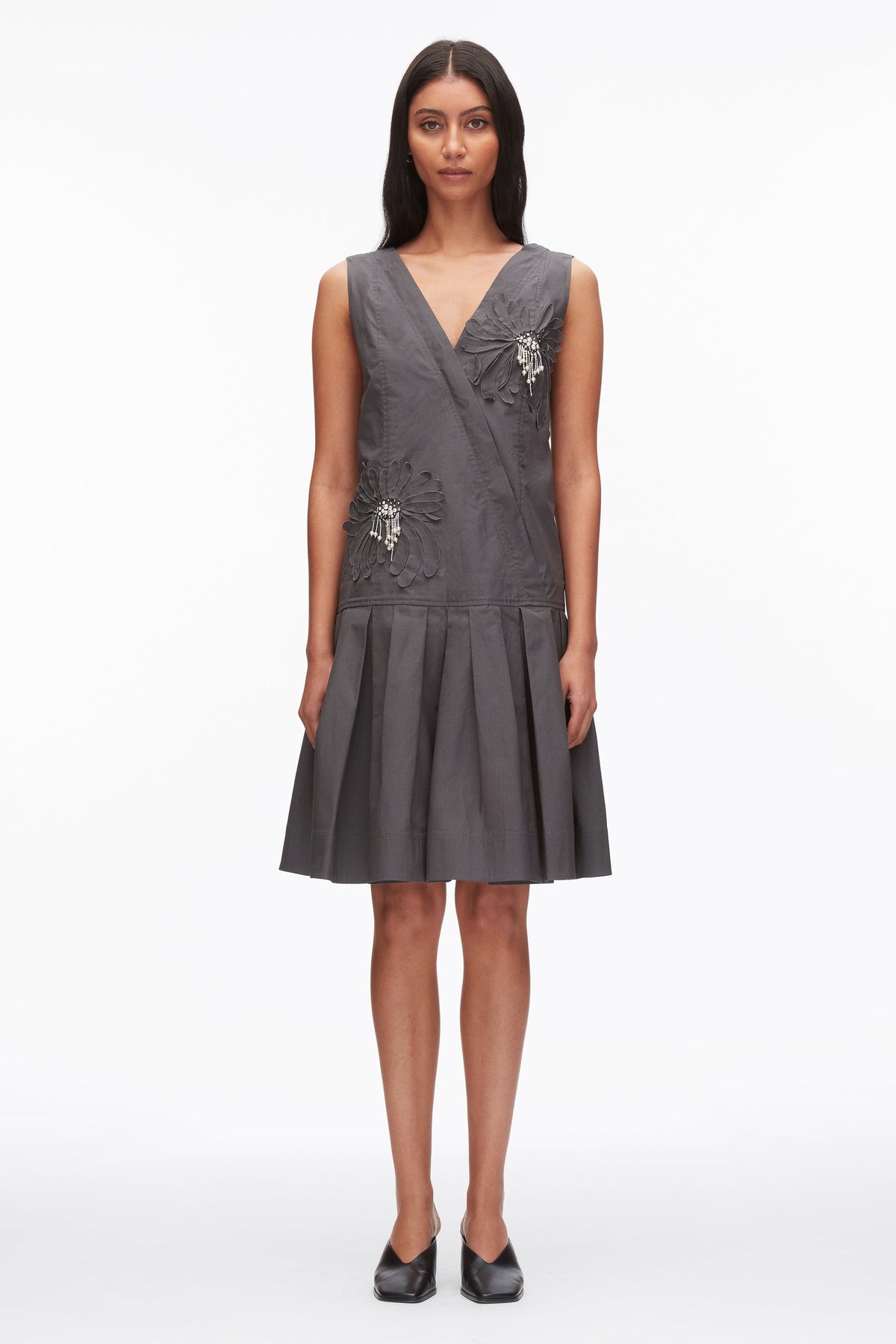 Draped Tank Dress with Floral Appliqué - 3.1 Phillip Lim Sale