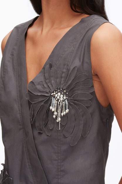 Draped Tank Dress with Floral Appliqué - 3.1 Phillip Lim Sale