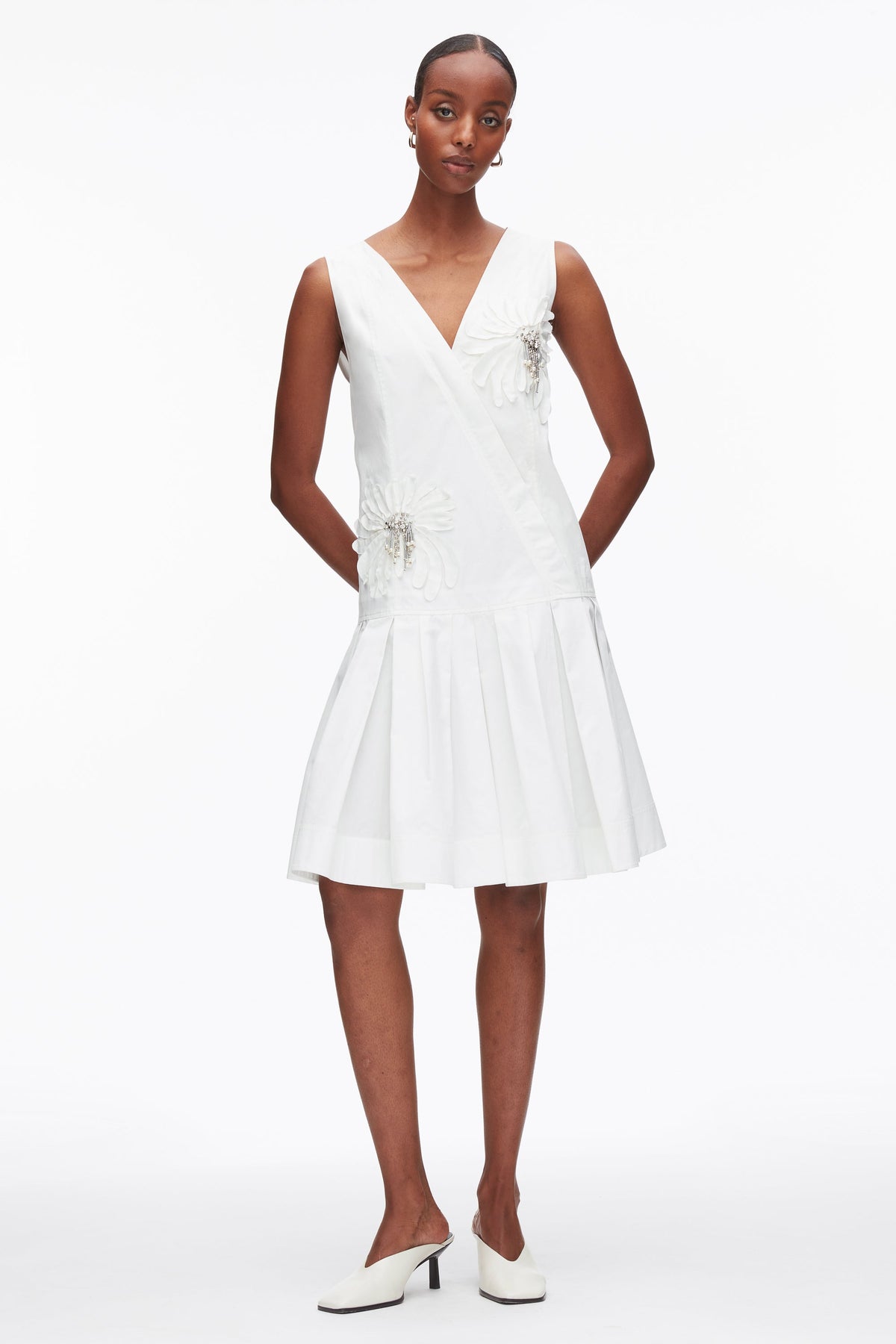Draped Tank Dress with Floral Appliqué - 3.1 Phillip Lim Trending
