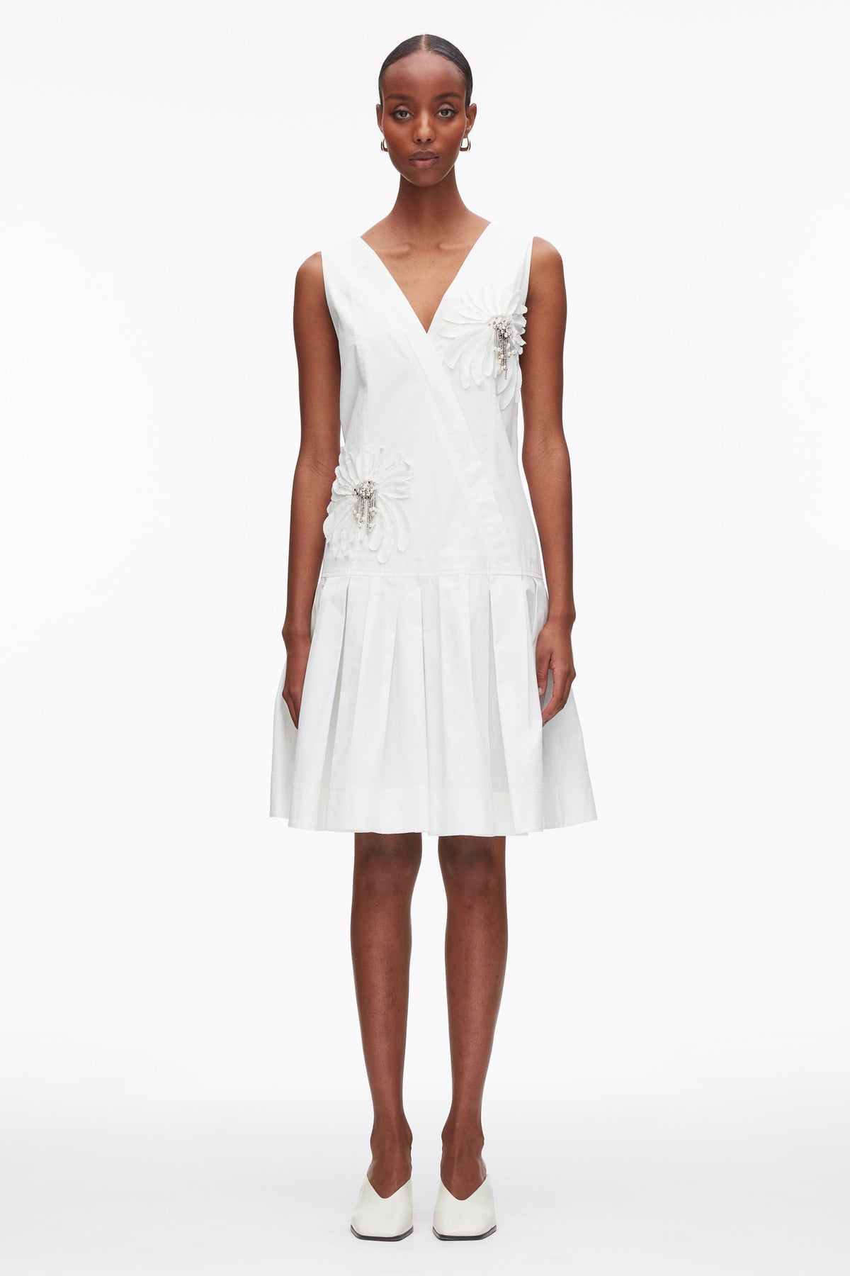 Draped Tank Dress with Floral Appliqué - 3.1 Phillip Lim Trending