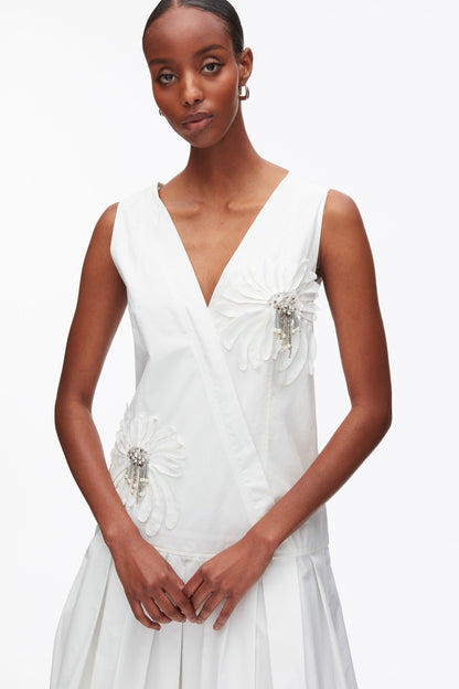 Draped Tank Dress with Floral Appliqué - 3.1 Phillip Lim Trending