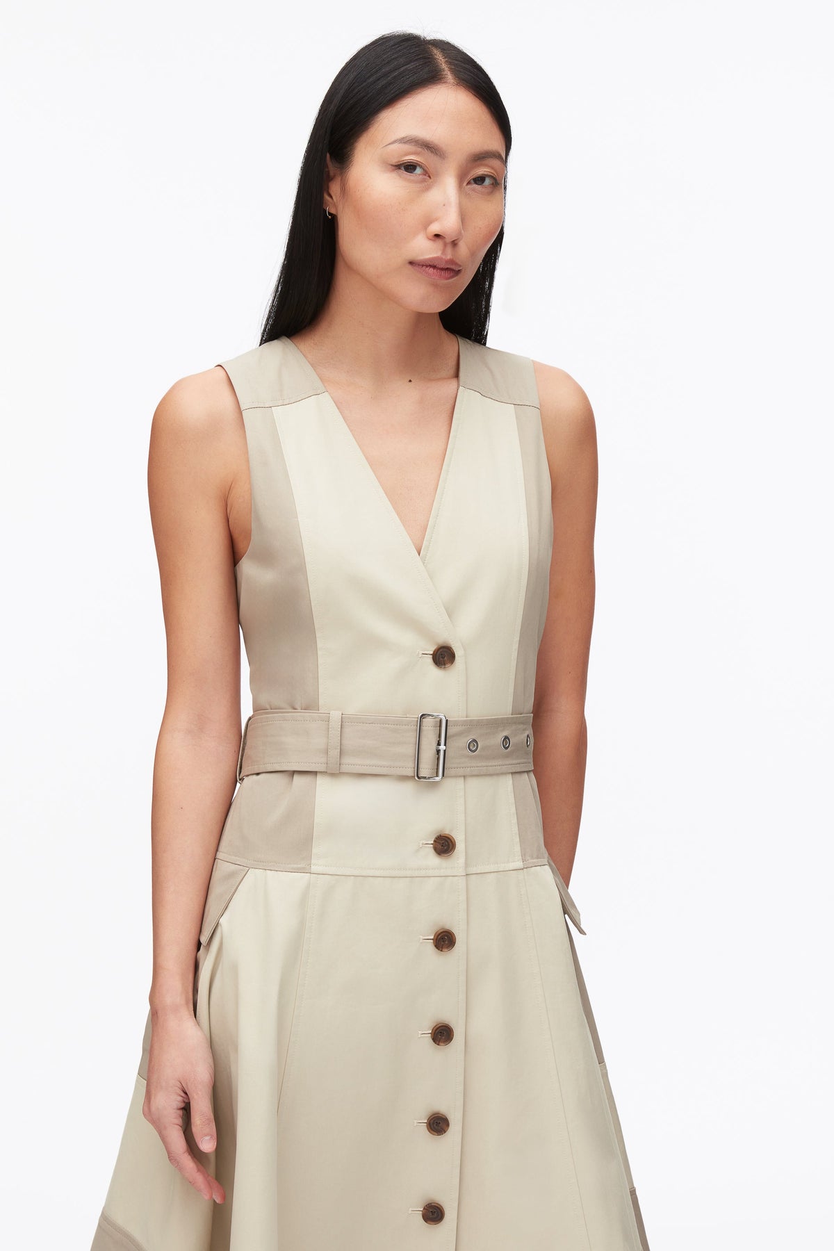 Patchwork Sleeveless Belted Utility Dress - 3.1 Phillip Lim Special Offer