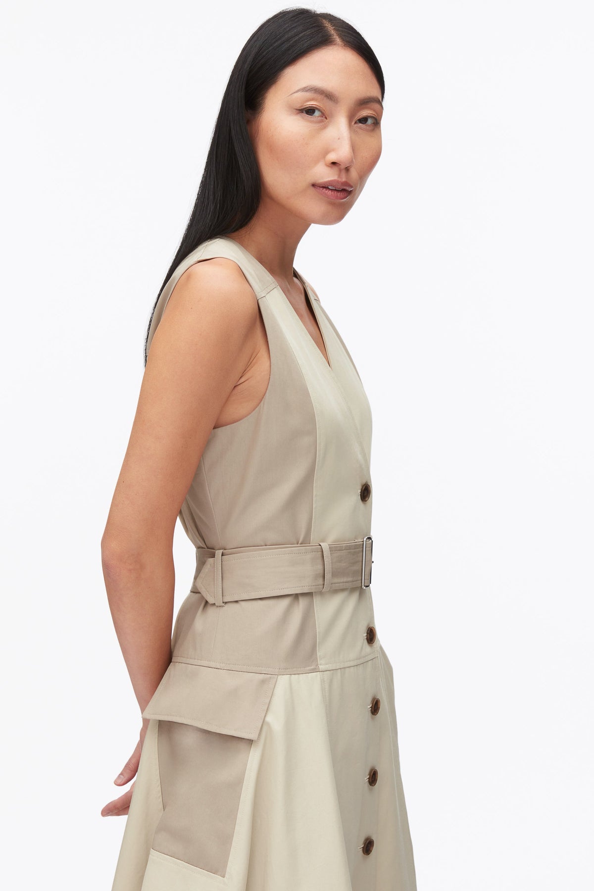 Patchwork Sleeveless Belted Utility Dress - 3.1 Phillip Lim Special Offer