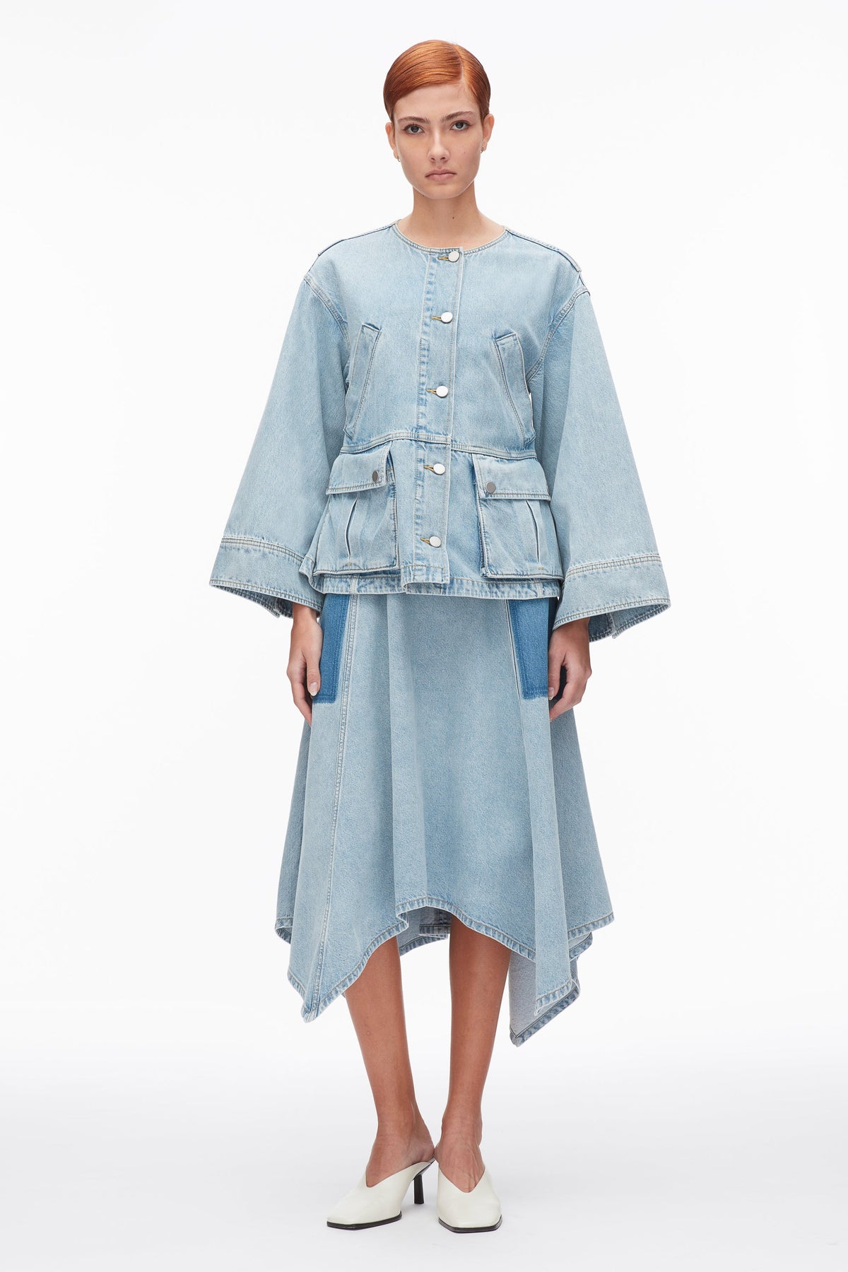 Collarless Trapeze Denim Jacket - 3.1 Phillip Lim Latest