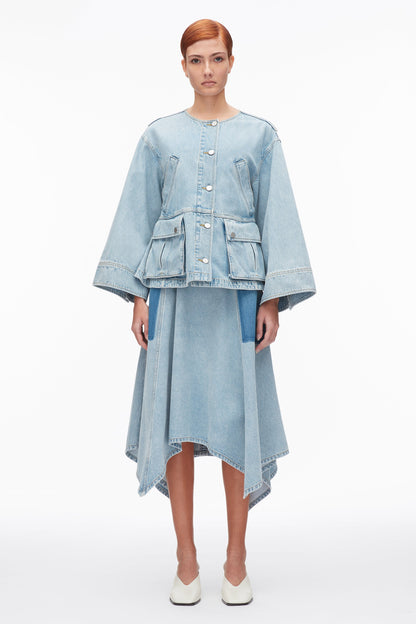 Collarless Trapeze Denim Jacket - 3.1 Phillip Lim Latest