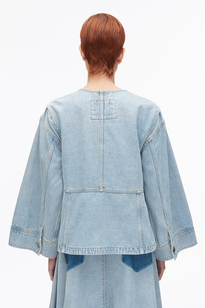 Collarless Trapeze Denim Jacket - 3.1 Phillip Lim Latest