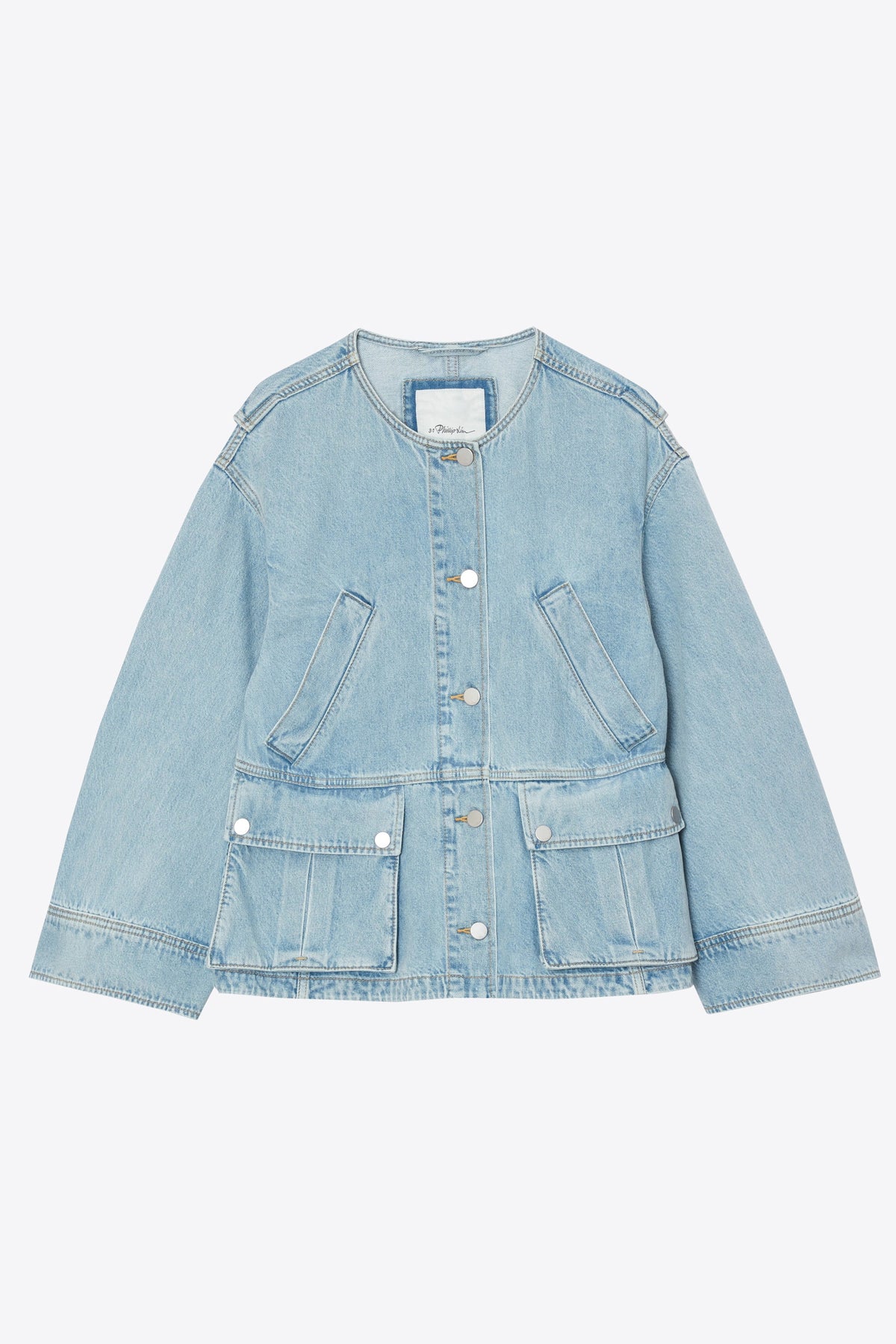 Collarless Trapeze Denim Jacket - 3.1 Phillip Lim Latest