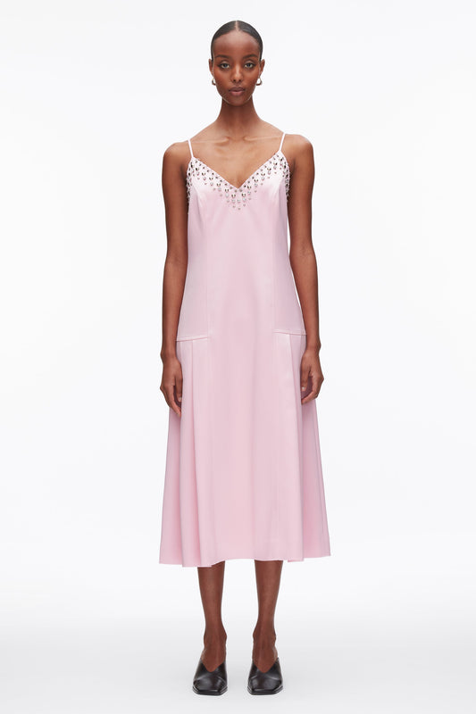 Studded Satin Pleated Cami Midi Dress - 3.1 Phillip Lim Quality