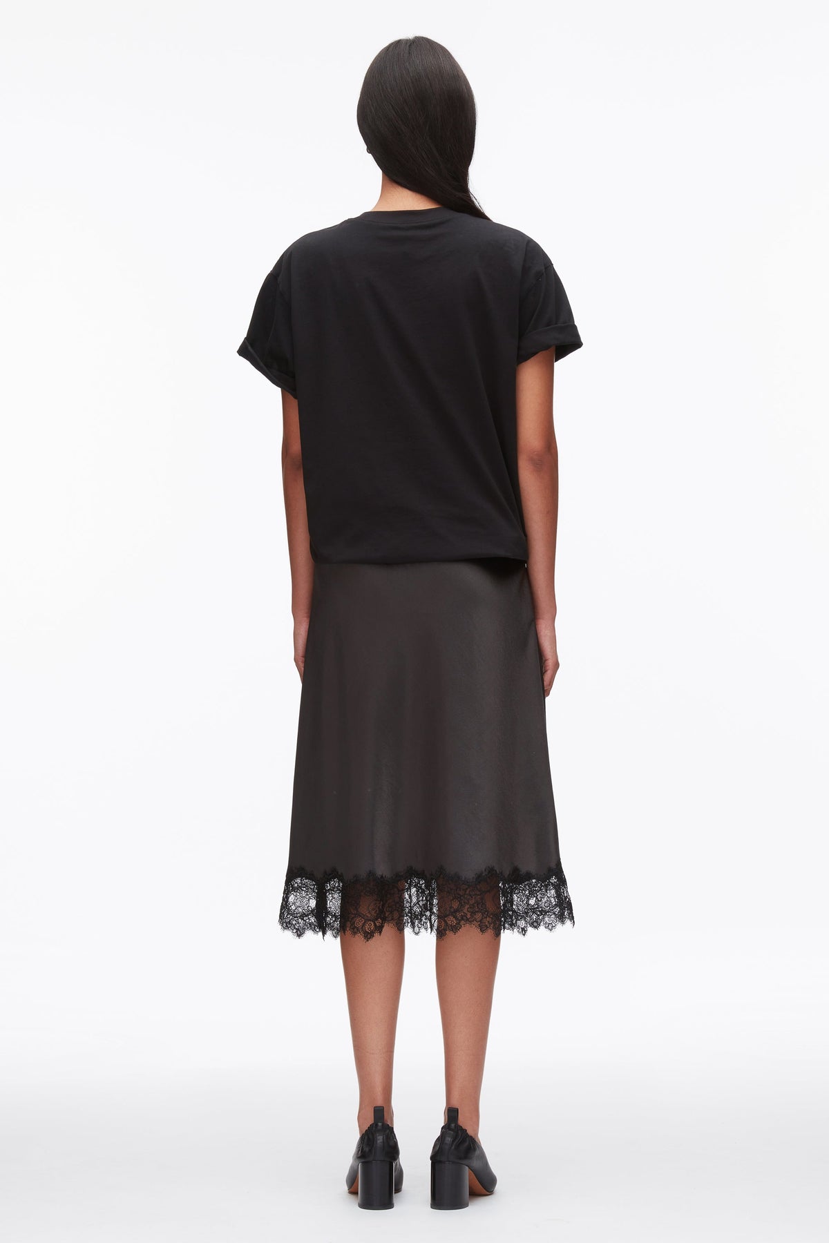 Draped Combo T-Shirt Dress with Lace Trim - 3.1 Phillip Lim Value
