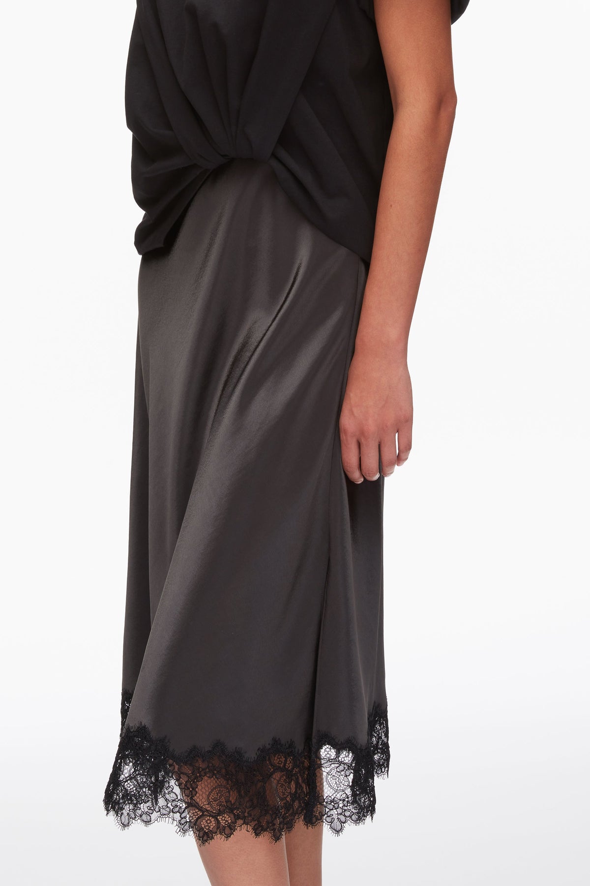 Draped Combo T-Shirt Dress with Lace Trim - 3.1 Phillip Lim Value
