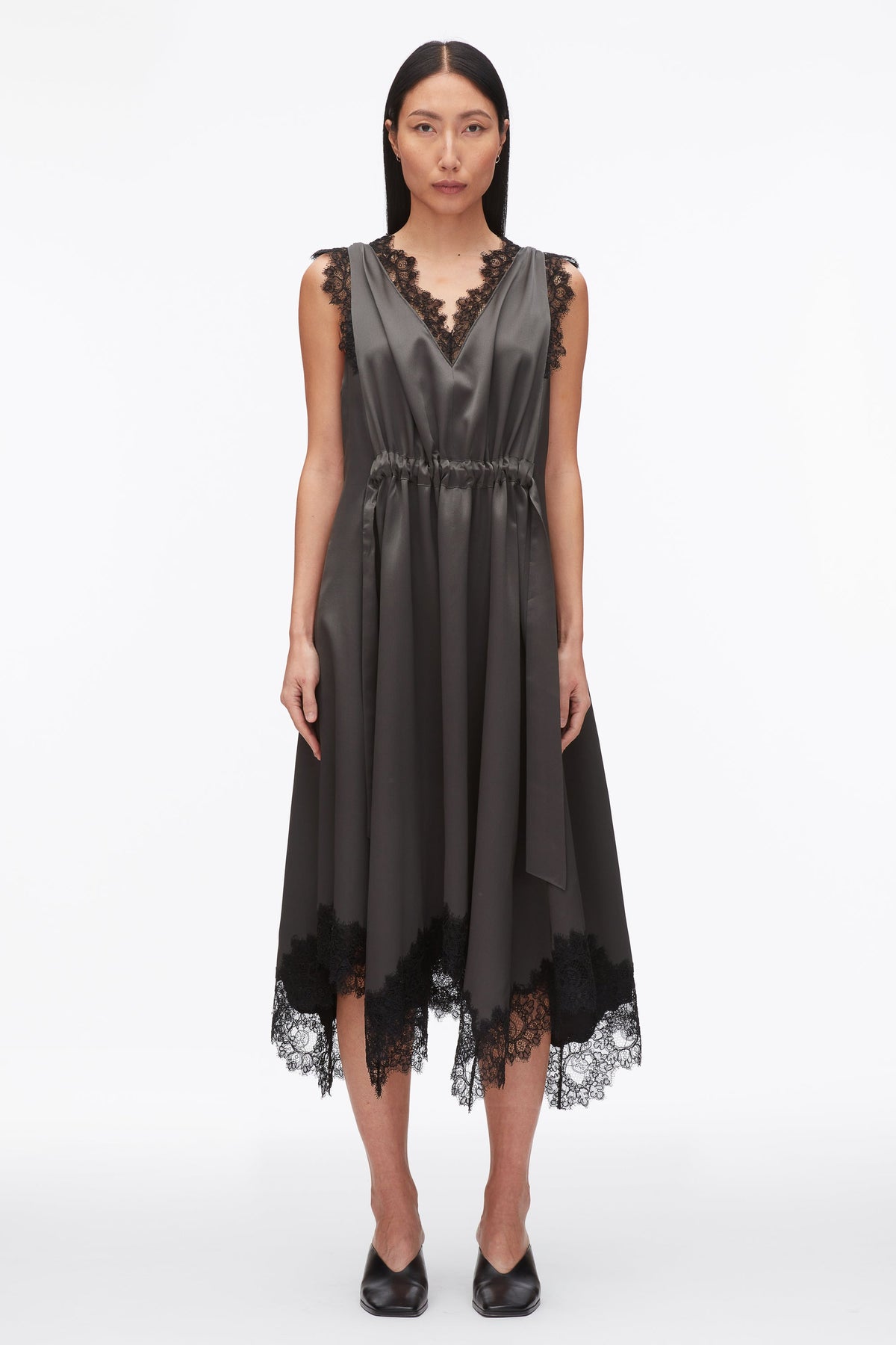 V-Neck Midi Dress with Lace Trim - 3.1 Phillip Lim Exclusive