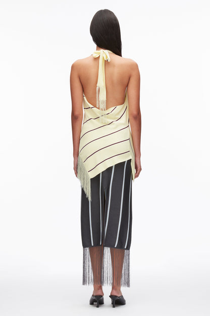 Draped Stripe Halter Top with Fringe - 3.1 Phillip Lim Special Offer