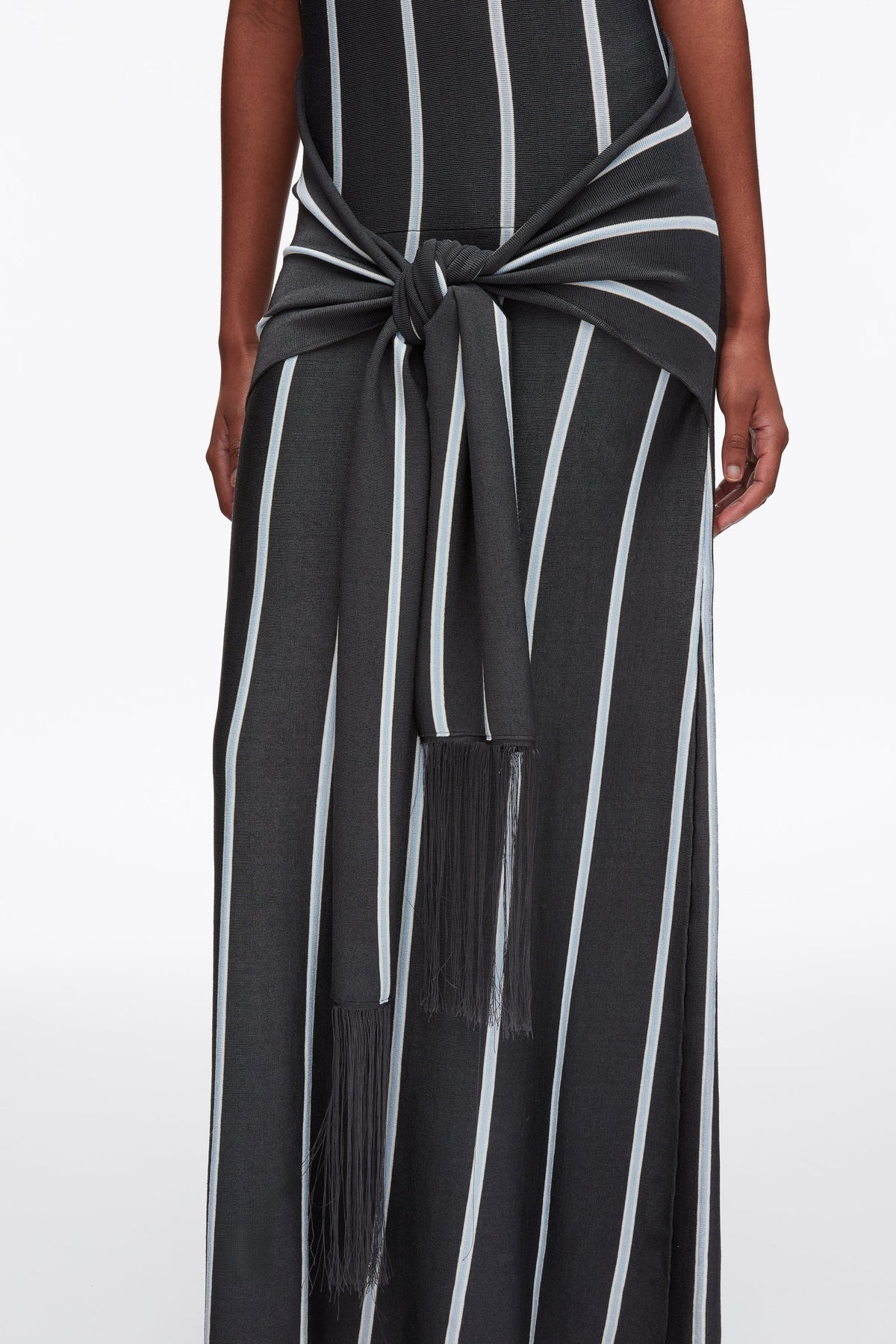 Stripe Midi Dress with Fringe Waist Tie - 3.1 Phillip Lim Classic