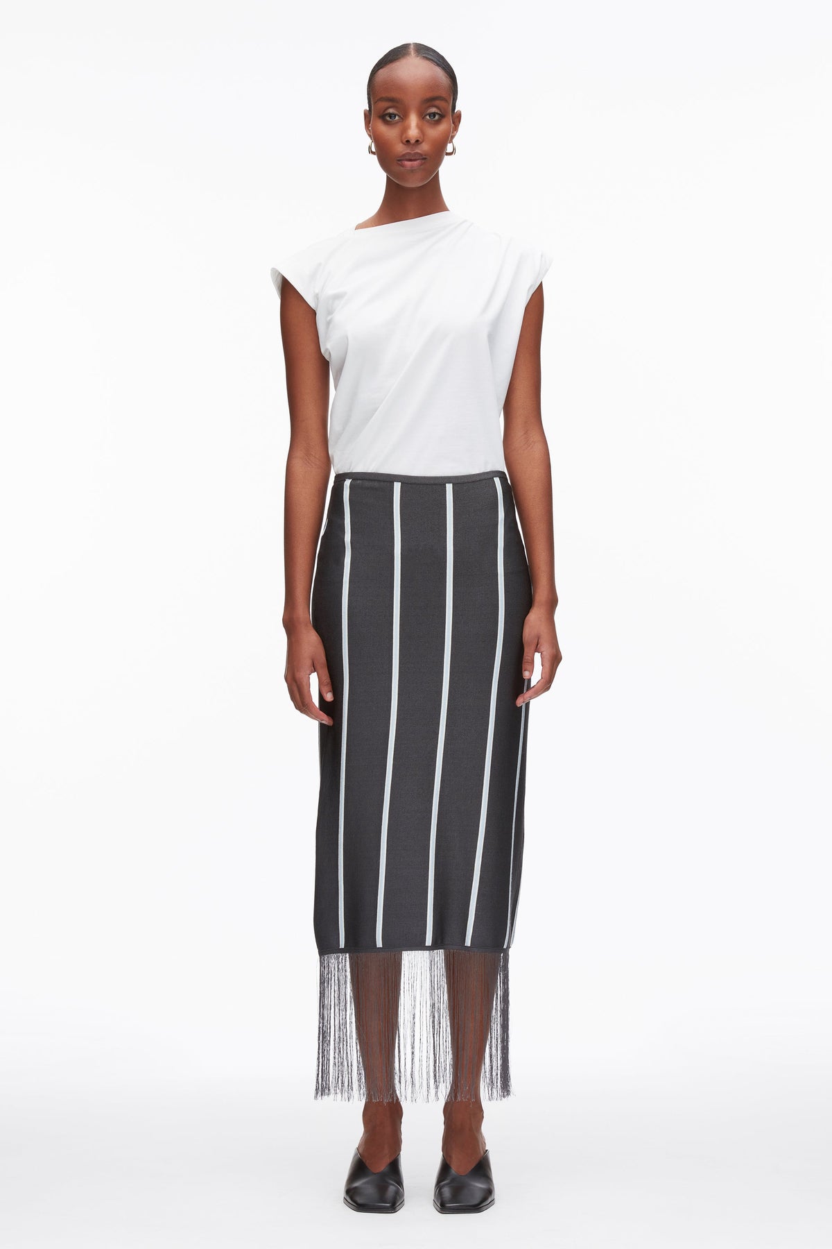Stripe Midi Skirt with Fringe - 3.1 Phillip Lim Recommended