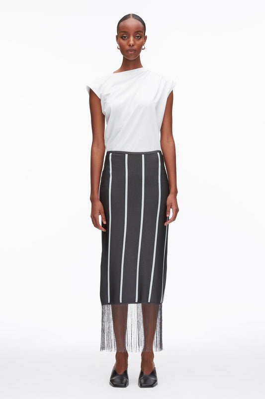 Stripe Midi Skirt with Fringe - 3.1 Phillip Lim Recommended
