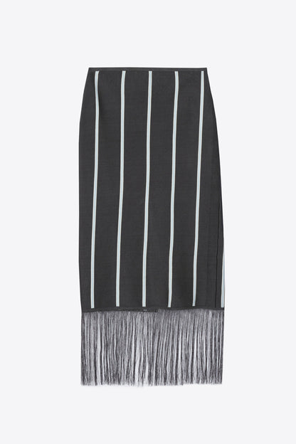 Stripe Midi Skirt with Fringe - 3.1 Phillip Lim Recommended