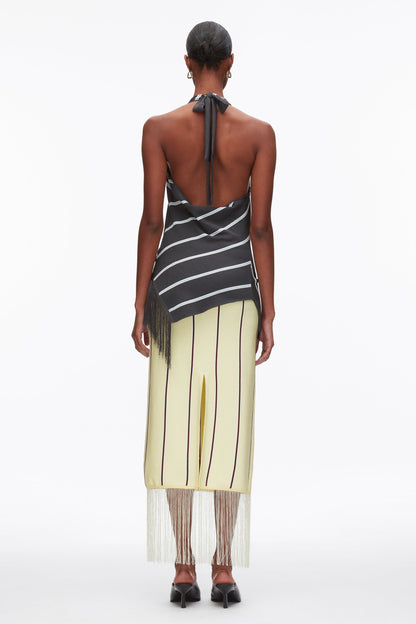 Draped Stripe Halter Top with Fringe - 3.1 Phillip Lim Best Seller