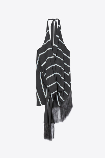 Draped Stripe Halter Top with Fringe - 3.1 Phillip Lim Best Seller