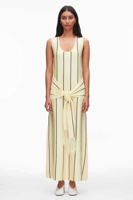 Stripe Midi Dress with Fringe Waist Tie - 3.1 Phillip Lim Best Seller