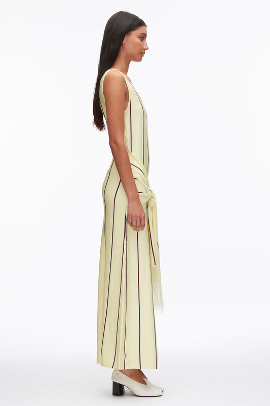Stripe Midi Dress with Fringe Waist Tie - 3.1 Phillip Lim Best Seller